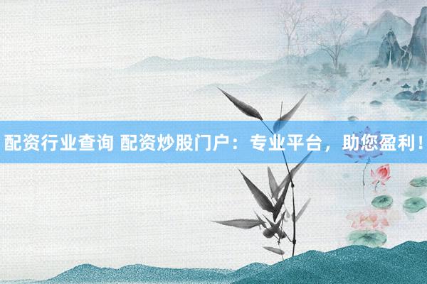 配资行业查询 配资炒股门户：专业平台，助您盈利！