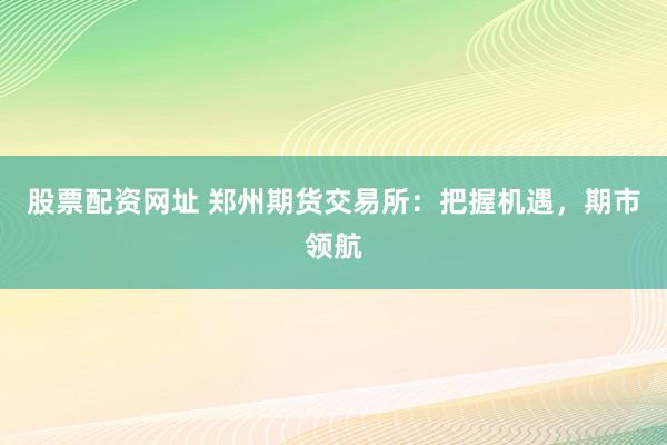 股票配资网址 郑州期货交易所：把握机遇，期市领航