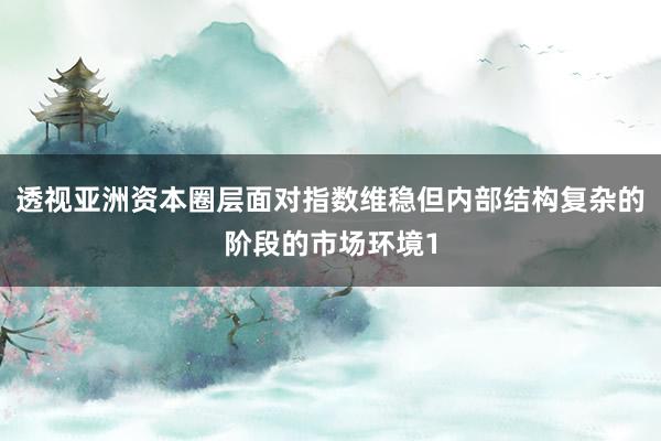 透视亚洲资本圈层面对指数维稳但内部结构复杂的阶段的市场环境1