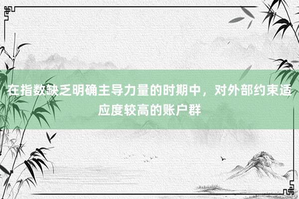 在指数缺乏明确主导力量的时期中，对外部约束适应度较高的账户群