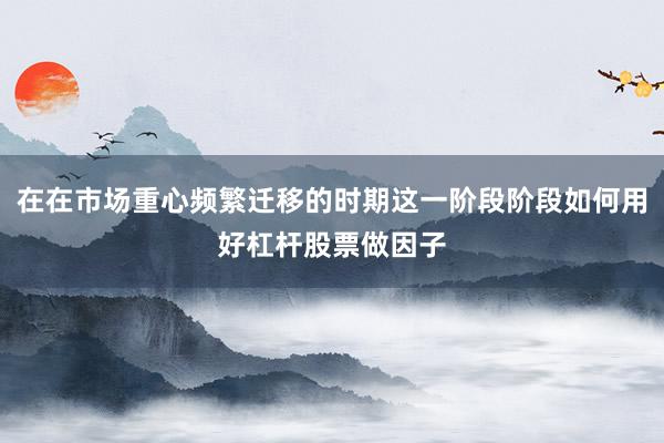 在在市场重心频繁迁移的时期这一阶段阶段如何用好杠杆股票做因子