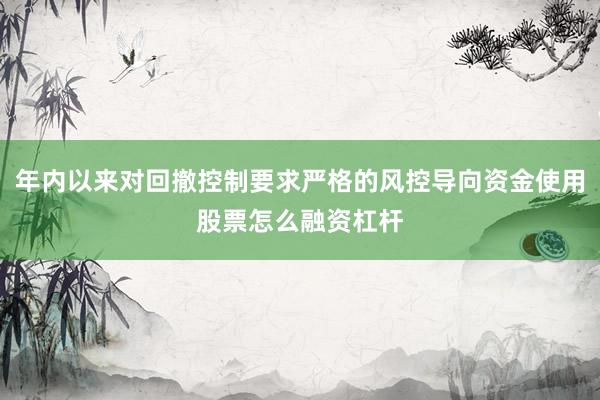 年内以来对回撤控制要求严格的风控导向资金使用股票怎么融资杠杆